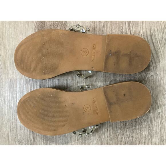 Steve Madden Women's Clear Studded Sandals Size‎ 8 Strappy Slip On Spring Summer - Picture 6 of 10